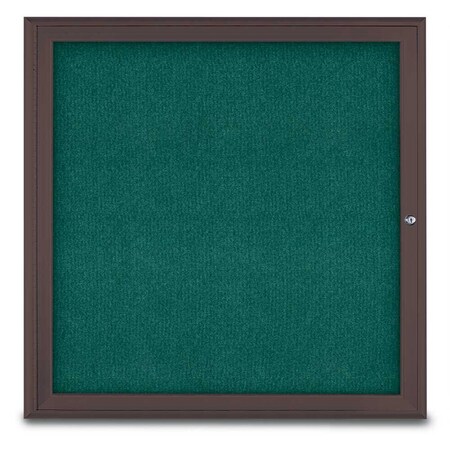 United Visual Products Sliding Door Indoor Enclosed Corkboard, 9 UV9030ACS-BLACK-BLACK